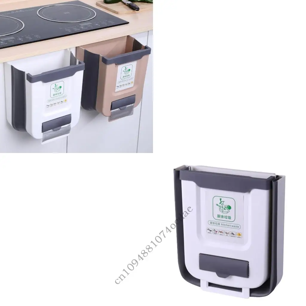 

Leakproof Collapsible Trash Can For Cabinet Door Mounting Camping Kitchen Space Saver Campers Trailer Hanging Waste Bin