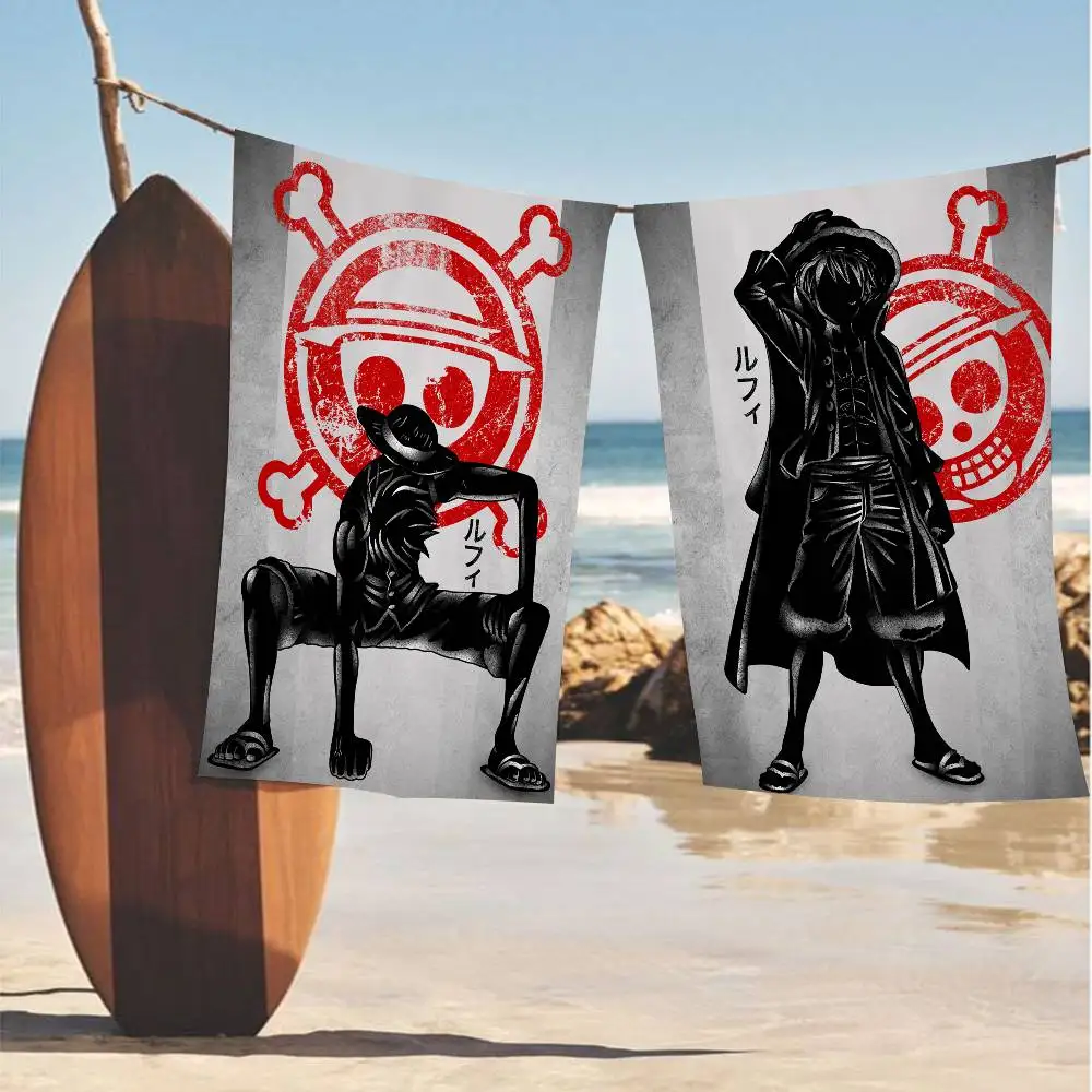 Toalla de playa de dibujos animados de P-Piece de Anime japonés O-One, bonita decoración Kawaii para habitación, baño, niñas, niños, toallas de mano para baño y ducha