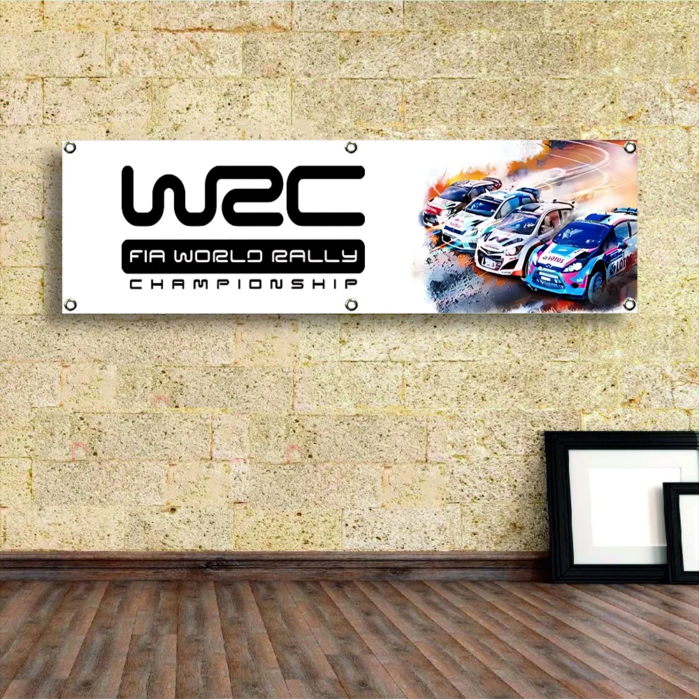 Bandeira do campeonato mundial de rally WRC, decoração de quarto, bandeiras de garagem, decoração em casa, bandeira de publicidade na parede