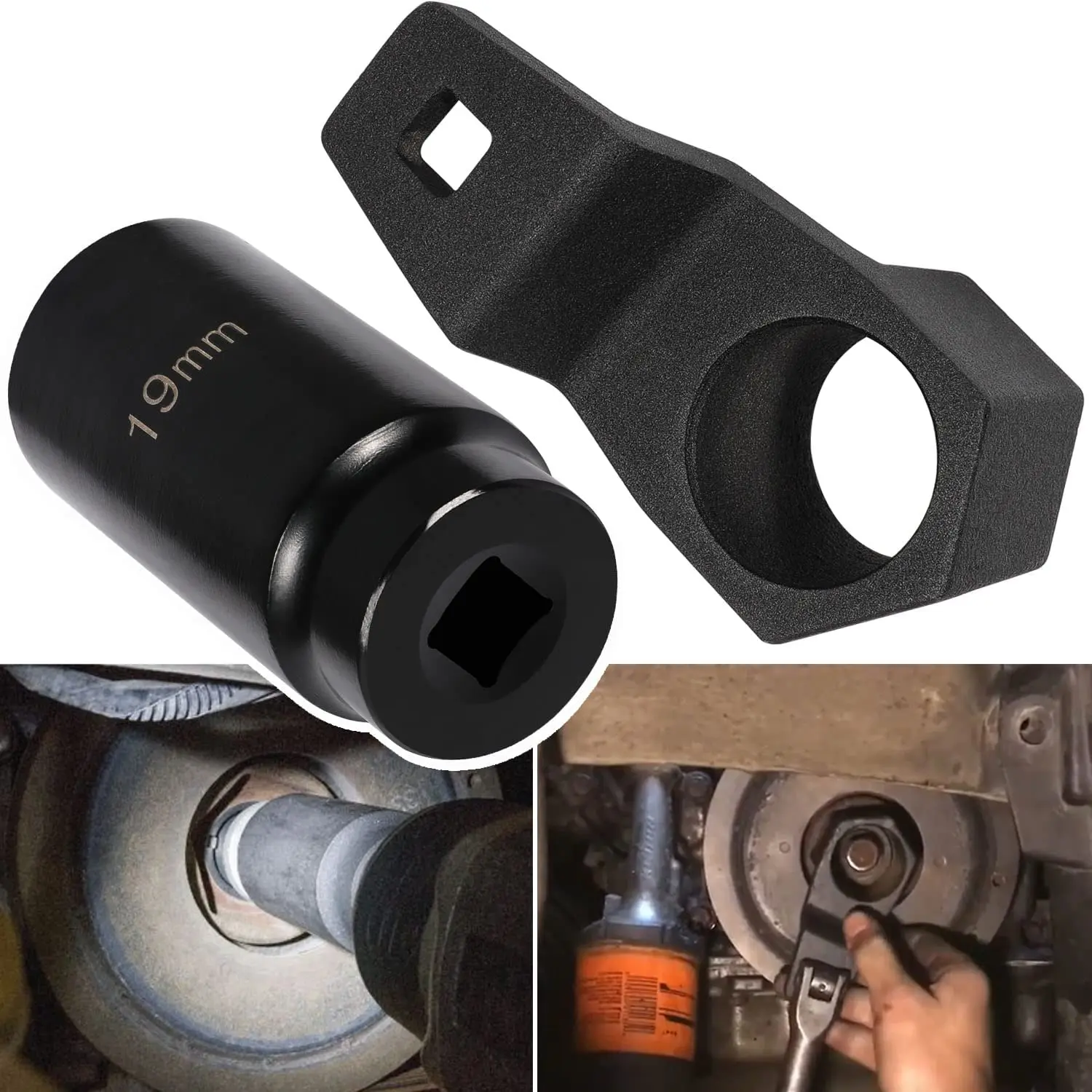 TML 19 MM Harmonic Balancer Socket & 50MM Crankshaft Crank Pulley Wrench Holder for Honda and Acura Engines