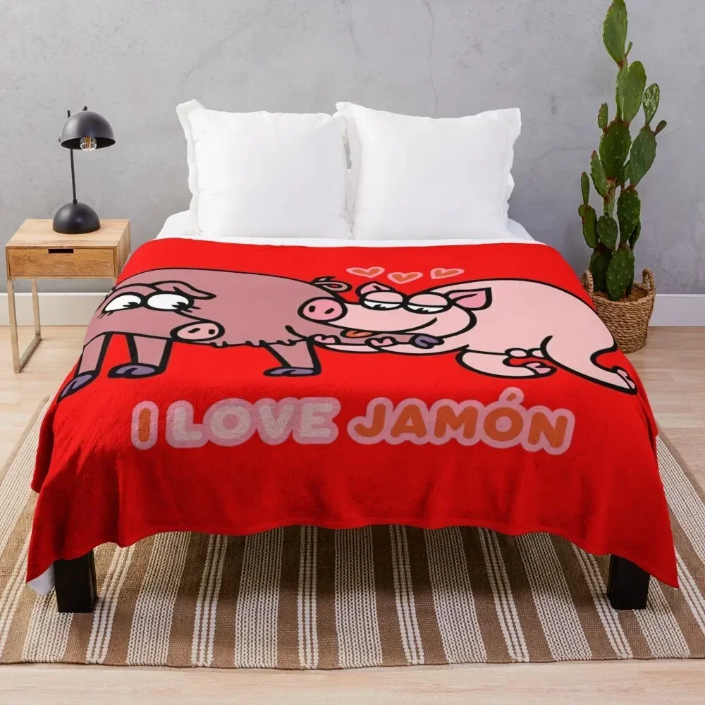 I Love Ham Throw Blanket for winter Flannels Fashion Sofas For Baby Blankets