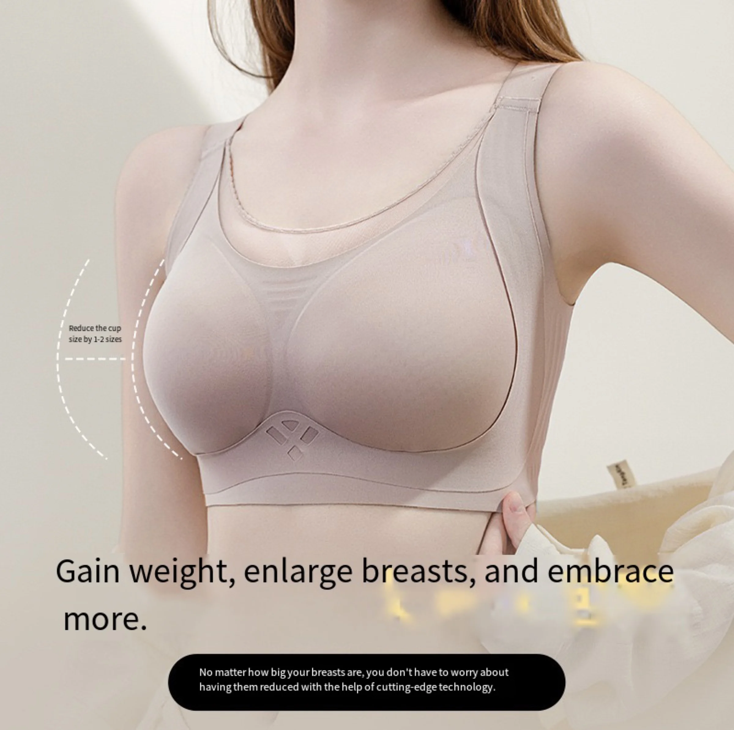 

Бесшовное нижнее белье с мягкой поддержкой, женское нижнее белье с маленькой грудью, удобный дышащий бюстгальтер больших размеров со сборками сверху