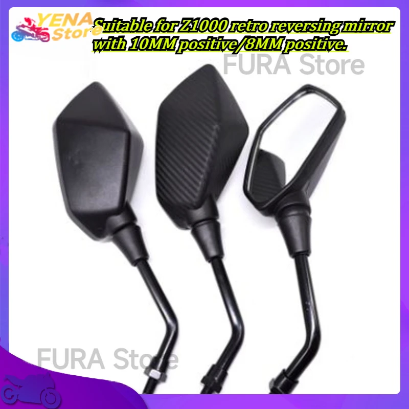 

Motorcycle side-view mirror and rear-view mirror. Suitable for Z1000 retro reversing mirror with 10MM positive/8MM positive.