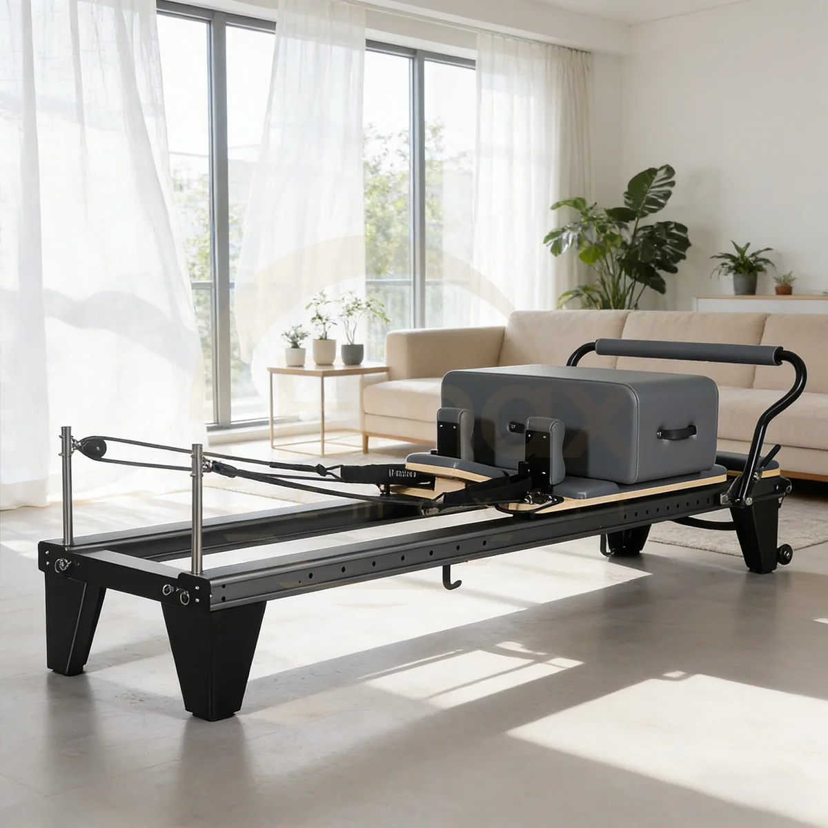v*-Best Quality Aluminum Alloy Black Gray Pilates Reformer Suitable for Youth Physical Training*