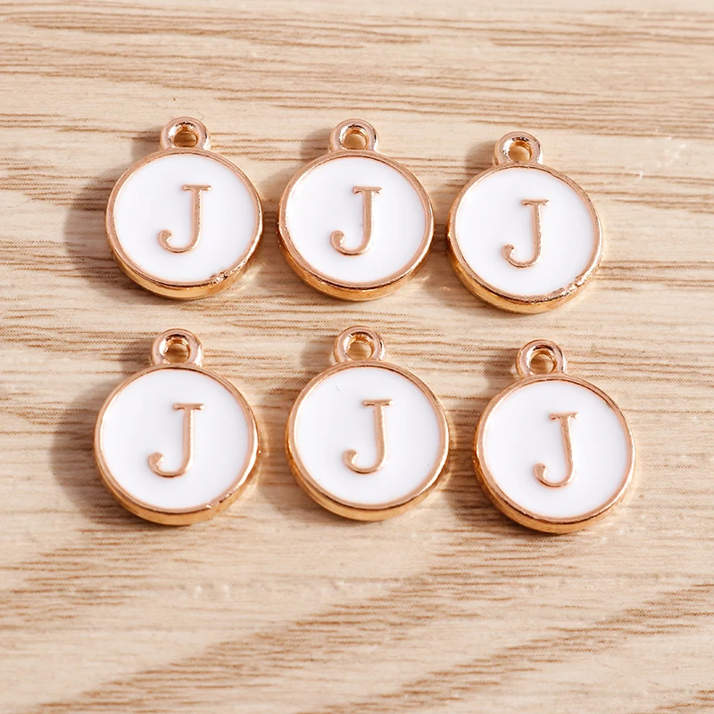 10 teile/los 12*15mm A-Z Brief Emaille Charms für Schmuck Machen Anhänger Halsketten Ohrringe DIY Handgemachte Armbänder handwerk Liefert – Detail 12