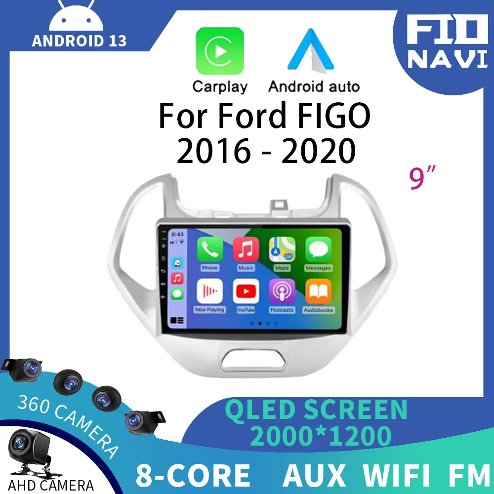 

Автомобильный радиоприемник Android, стерео мультимедийный плеер для Ford FIGO KA 2015 2016 2017 2018 2019 2020, навигационный беспроводной головной прибор Carplay