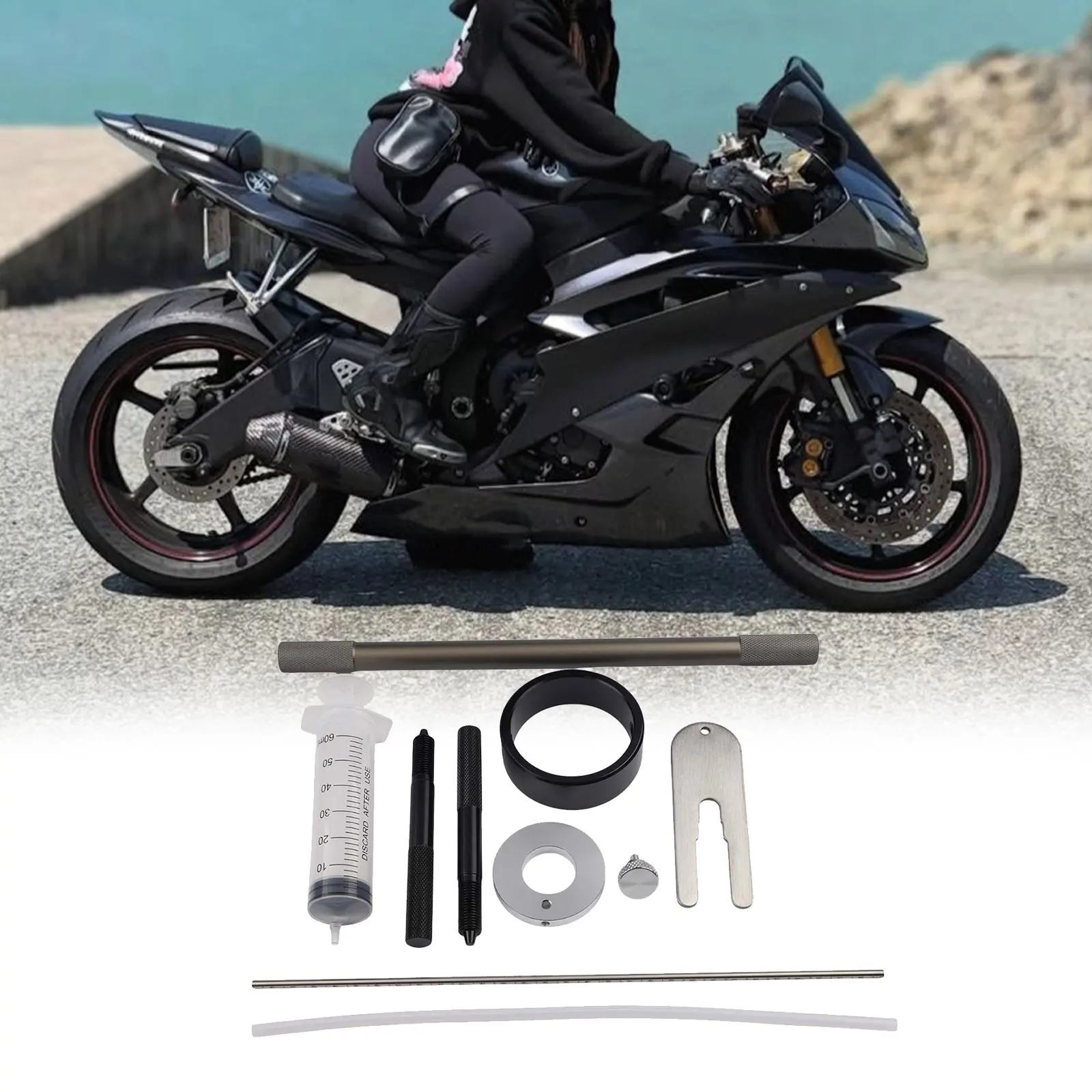 شوكة ضاغط أداة شوكة خدمة عدة صيانة دراجة نارية قابل للتعديل حلقة أداة خرطوشة الشوك المثبط قضيب أداة #3