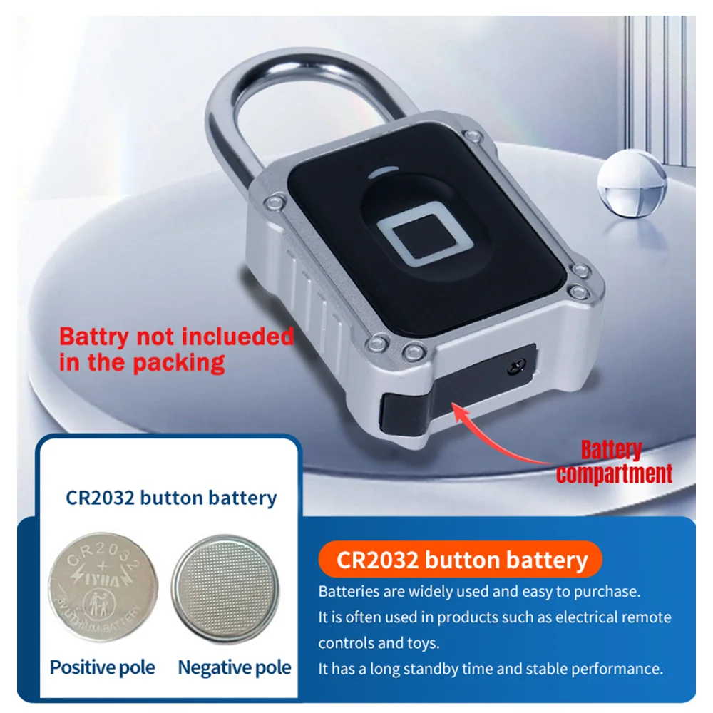 Portable Anti-theft Padlock Tuya APP Fingerprint Unlock Smart Biometric Padlock IPX5 Waterproof Keyless Electronic Digital Lock