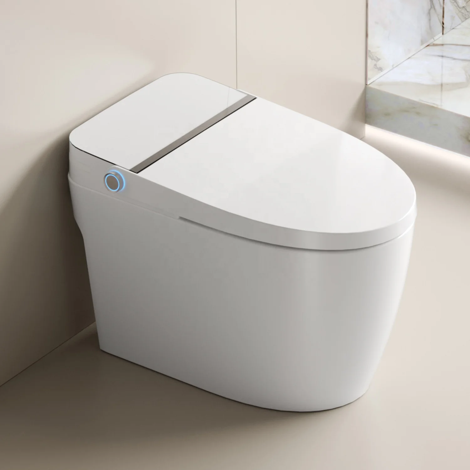 HKZX MUBI Versione semplice Allungato S-trap Bagno Intelligente WC Sanitario in ceramica Bidet intelligente automatico elettrico