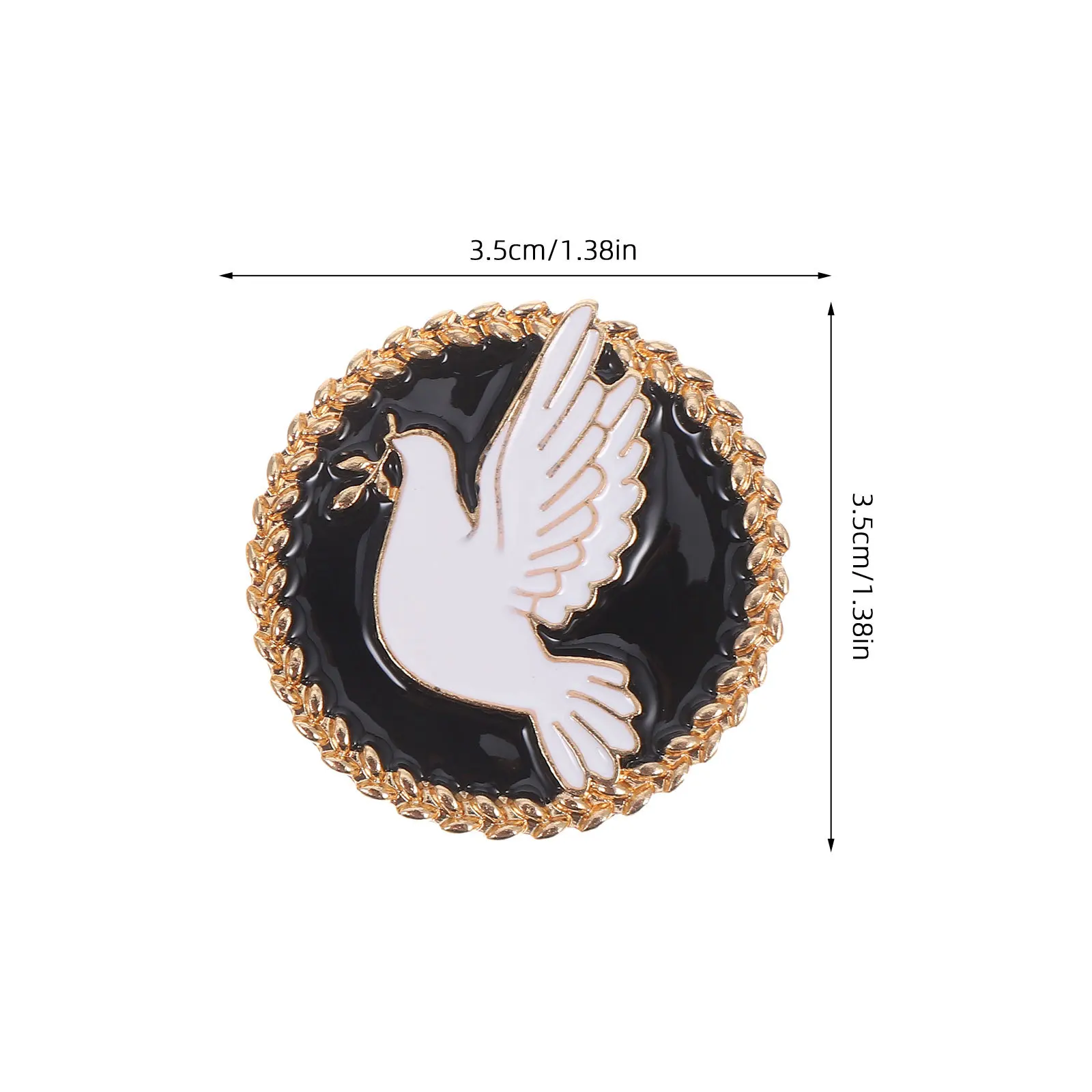2 pçs broche de pomba da paz alfinetes esmalte lapela pino para mulheres moda jóias vintage broches acessórios baile presente colar pino