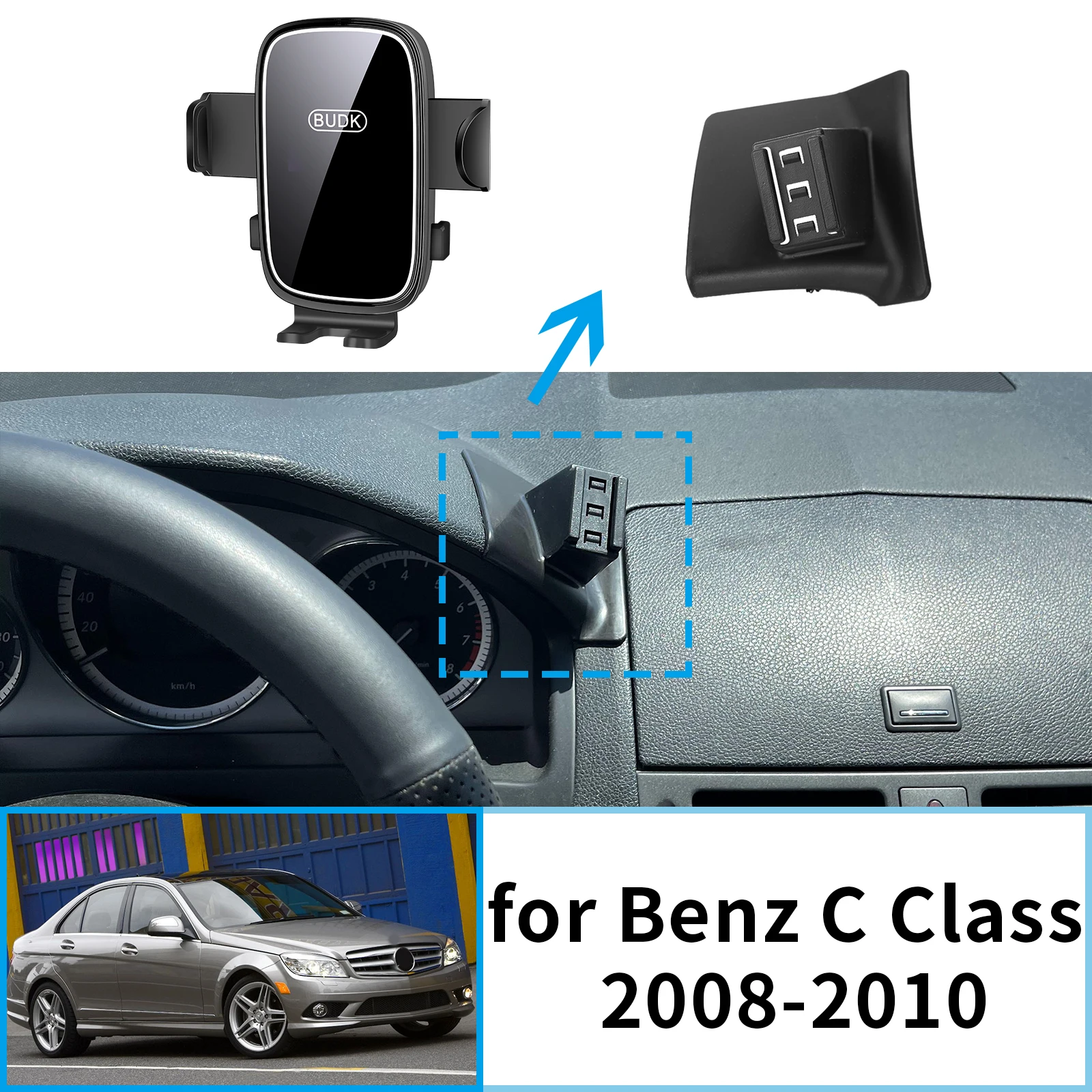 

Car Mobile Phone Holder for Mercedes Benz C Class W204 2008 ~ 2010 C200 C260 C300 Navigation Stand Auto Accessories GPS Bracket