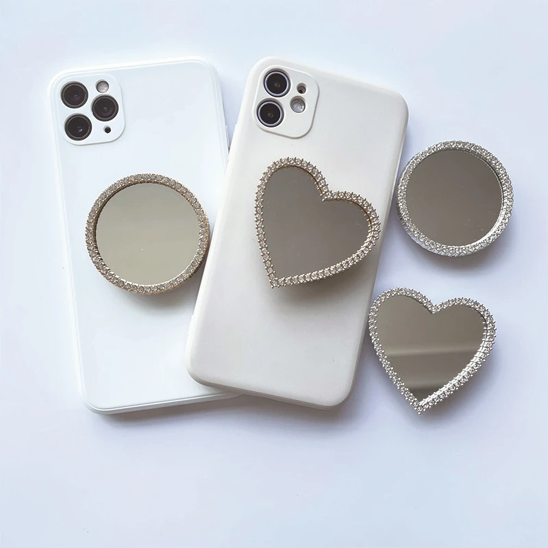 Niedliche Herzspiegel-Griff-Tok-Halterung für iPhone 16 15, Samsung, universelles Handy-Zubehör, Handy-Halter, Griff-Tok-Ständer – Detail 3