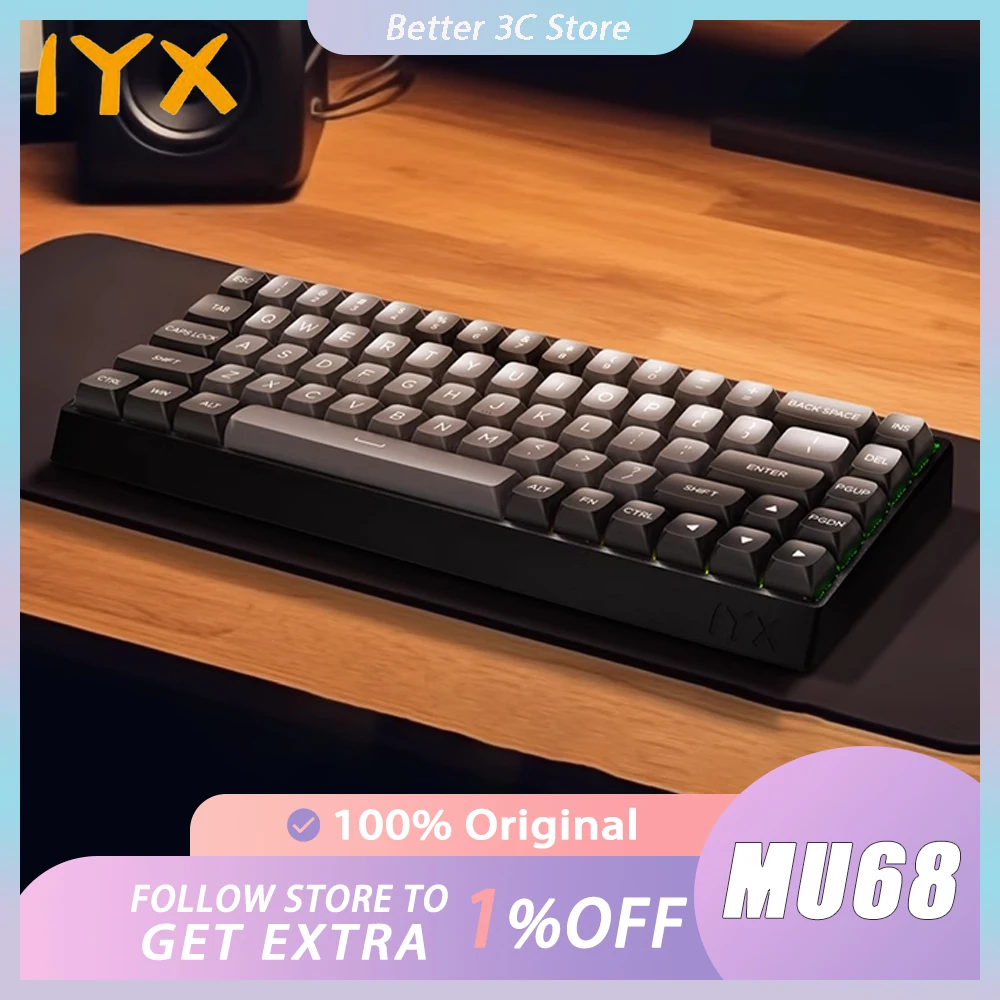 

IYX MU68 Mechanical Keyboard Magnetic Switch Gaming Wired Keyboard RGB Backlight Keyboard Hot Swap E-sports PC Gamer Accessories