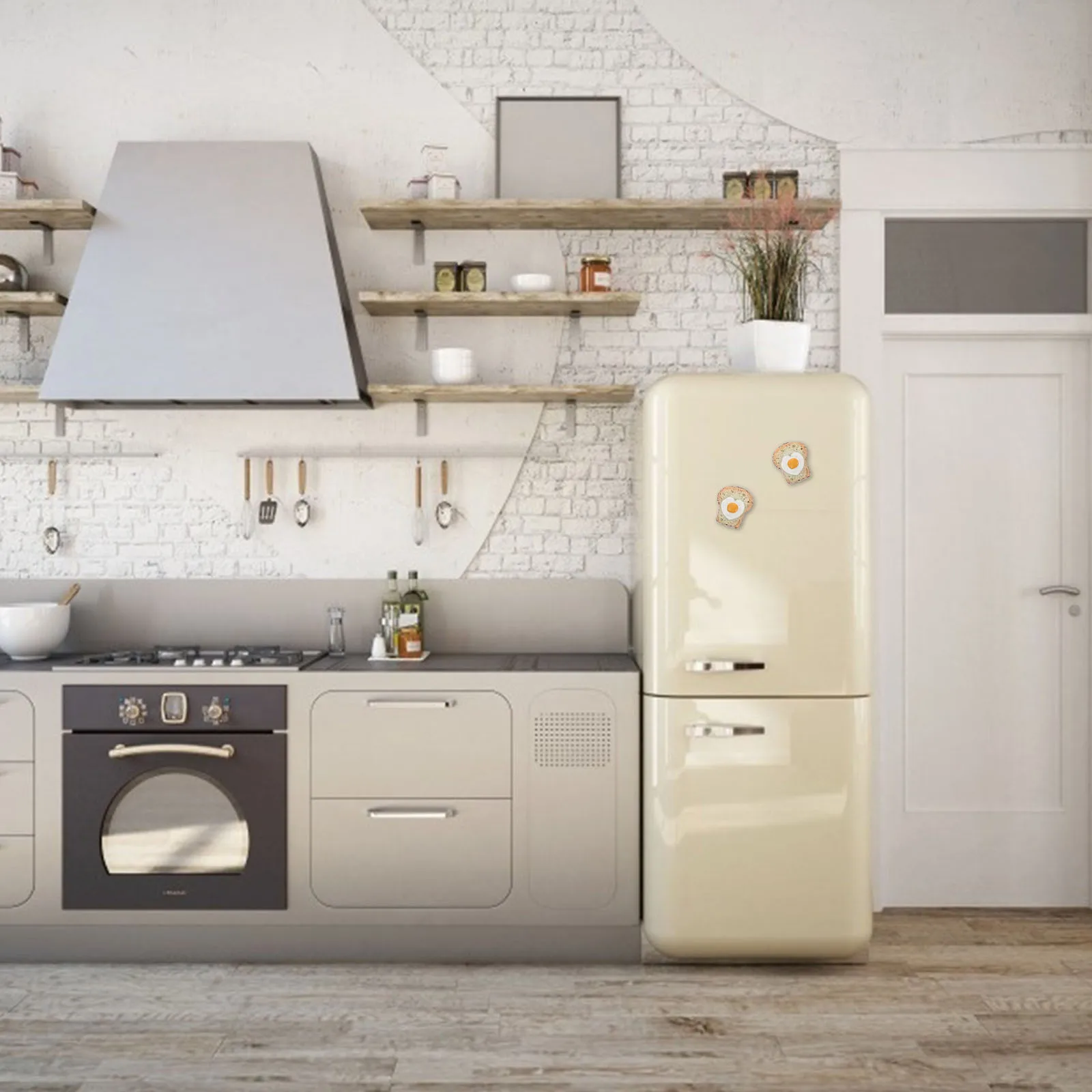 

2Pcs Creative Love Bread Slice Fridge Magnet Realistic Toast Design Adsorption Refrigerator Decor for Home Kitchen