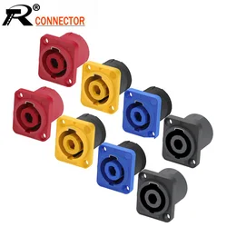 10pcs/lot 4 Pin Speaker Power Connector Female Jack Panel Mount 4 Pole 4 Core Chassis Socket Amplifier Loudspeaker Chassis