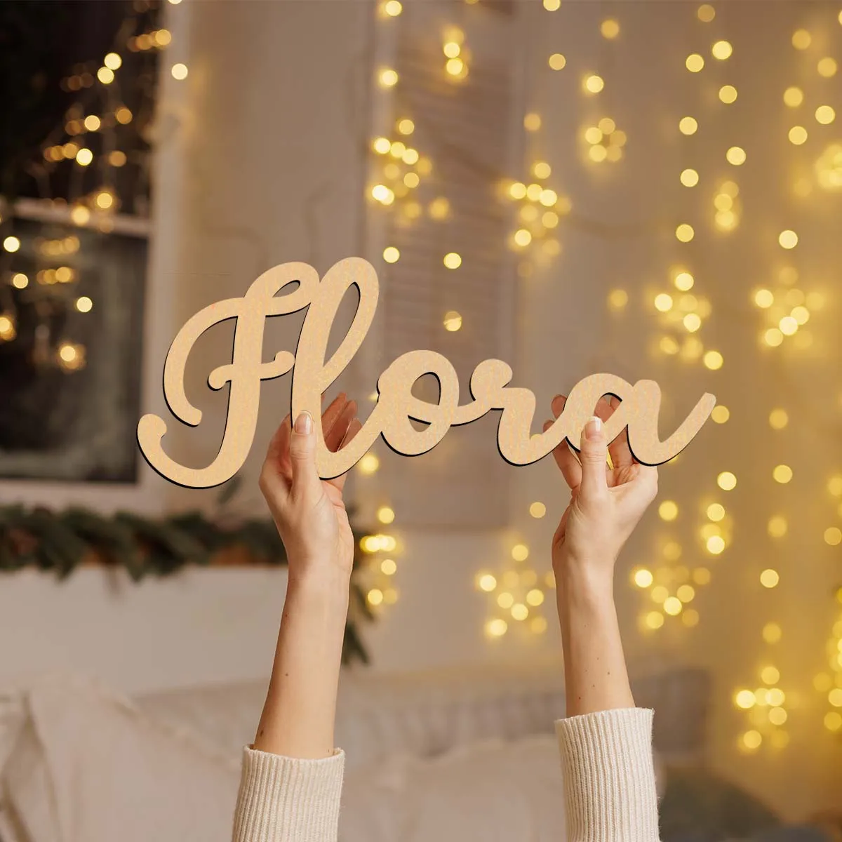 1pc adorável horora exemplo texto personalizado decoração de madeira sinal de corte a laser material de madeira inacabado para pintura ou brilhante