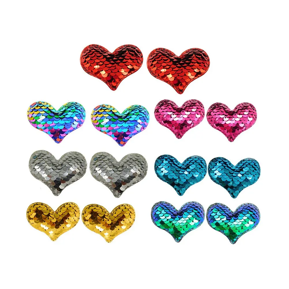 

14Pcs DIY Stickers Love Shape Heart Sequin Decals for Craft Decoration Gift Bags Boxes Envelopes Party Favors Romantic