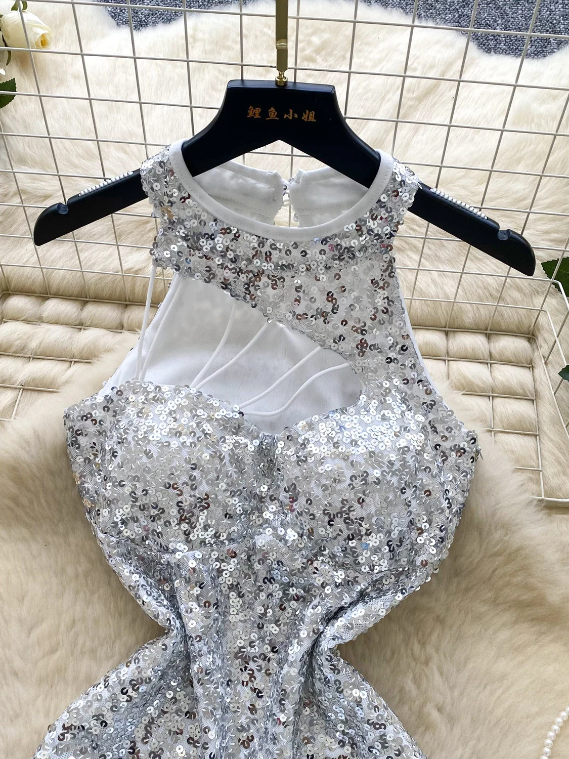 Ele aushöhlen Neline Svel frauen Dr Sommer Abnehmen Hohe Taille Pailletten ort Rock Ci Pendeln Koreanische Sle