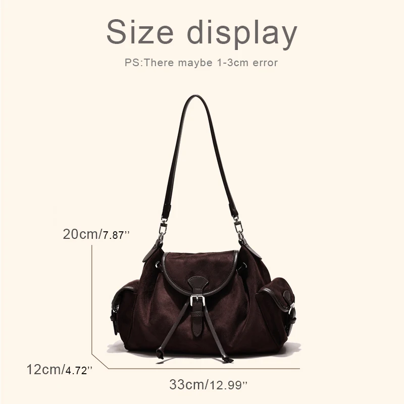 حقائب يد نسائية من جلد الغزال الصناعي على الطراز الإنجليزي، حقائب يد ومحافظ فاخرة بتصميم جديد لعام 2026، حقيبة كتف متعددة الجيوب مزينة بمسامير برشام عتيقة جودة عالية ًالشحن مجانا وصول الشحن السريع #2