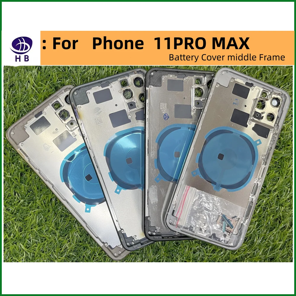 Battery Back Housing For iPhone 11 11PRO 11PROMAX Back Cover + Mid Chassis Frame + SIM Tray+Side Key 11 Pro Max Middle Frame