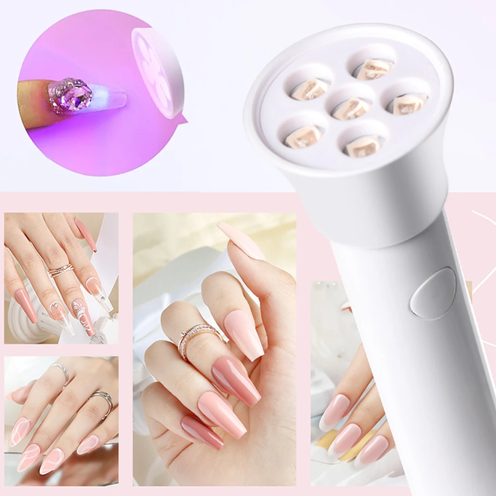 Lampe sèche-ongles Portable UV LED, Mini lampe à ongles, 6 LED, lumière Gel UV, outils d'art des ongles à séchage rapide