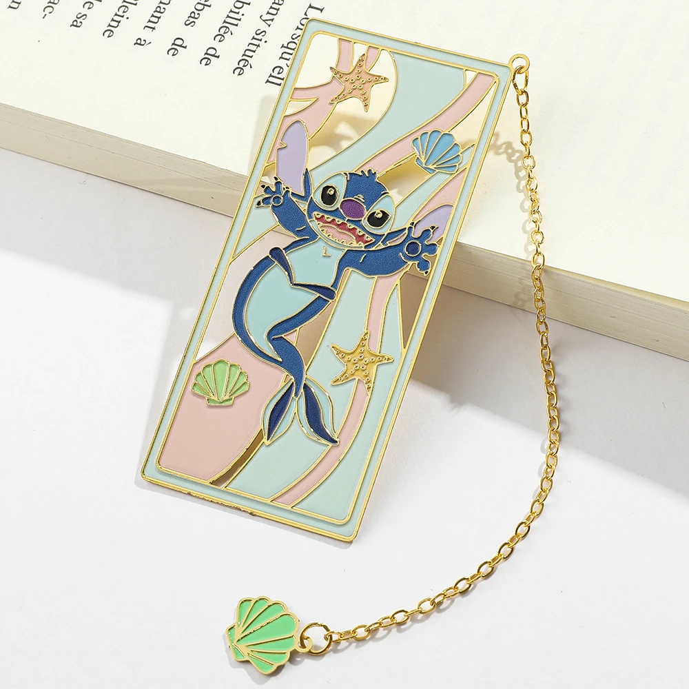 Imagem -06 - Cute Stitch Surf Edition Bookmark For Children Cartoon Anime Fans Gifts Metal Book Marks Holiday Gifts For Parents