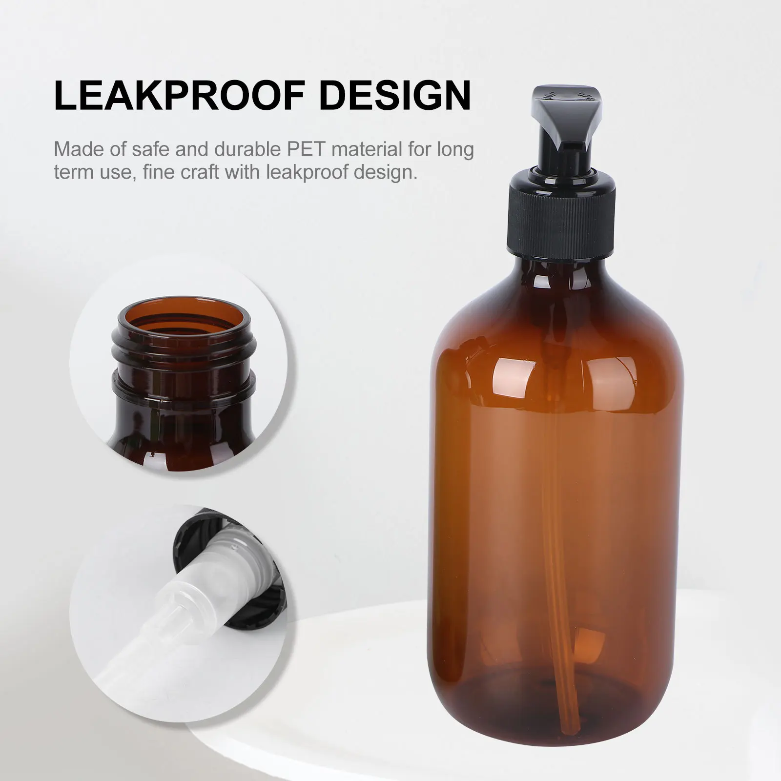 2Pcs Shampoo Pump Dispensers 500ml Pet Leakproof Travel Bottles with Funnels Clear Empty Liquid Dispenser Bottles for Lotion
