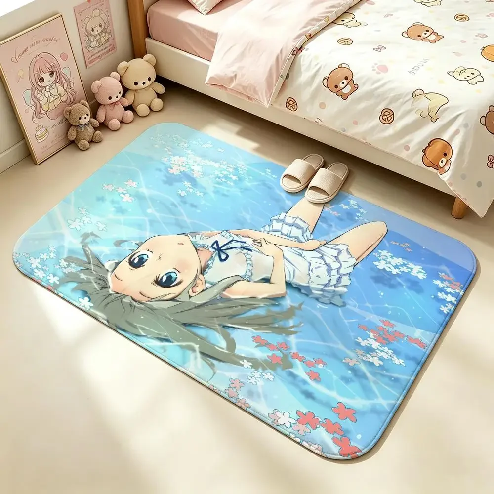 Anohana The Flower We Saw That Day Floor Mat Soft Non-Slip Bath Mat, Bedside Carpet, Absorbent Doormat for Home