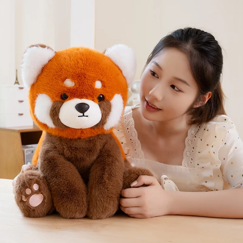 23-60cm High Quality Kawaii New Raccoon Plush Doll Pillow Sitting Lying Raccoon Red Panda Animal Plush Toy Gift For Boys Girls