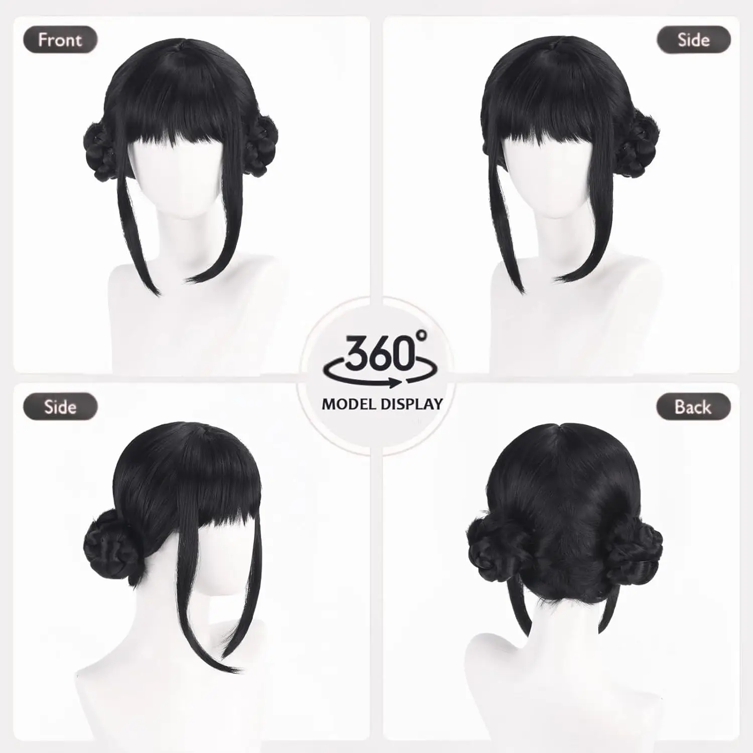 Anime kostuum cosplay pruik, paarse vlecht pruiken voor vrouwen mannen, pop zanger haar Halloween cosplay rekwisieten