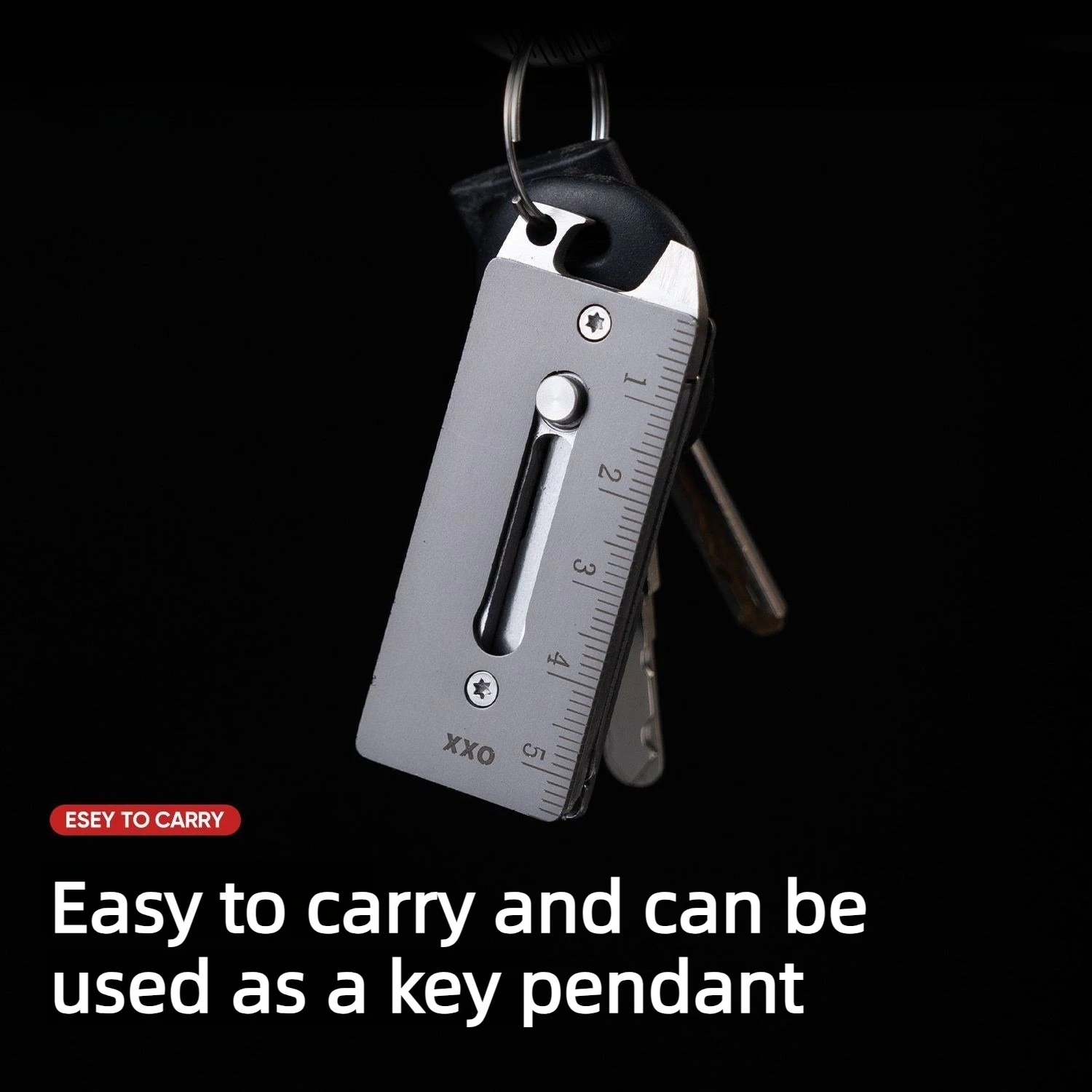 EDC Titanium Mini Folding Knife Pocket Knive Thin Multi-functional Pocket Tool Bottle Opener Screwdriver Ear Pick Scale Ruler