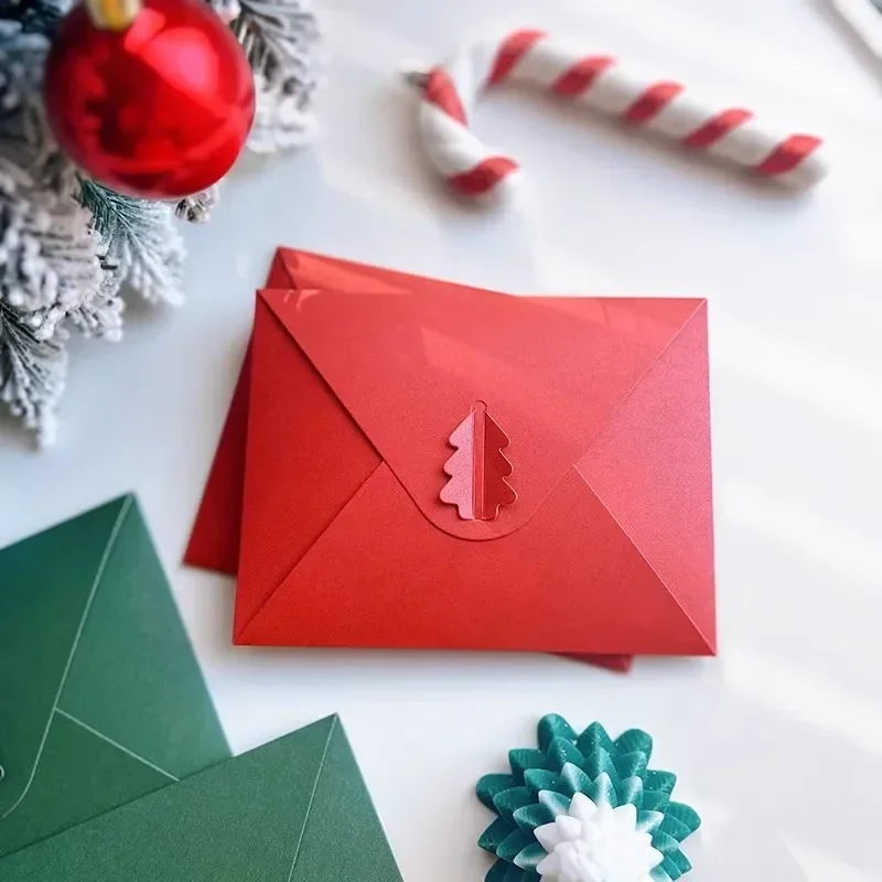 Imagem -04 - Kawaii Grosso Pérola Envelopes de Papel Bonito Envelopes de Natal Faça Você Mesmo Festa Feriado Cartões Postais Convite Cartões Capa Papelaria Peças