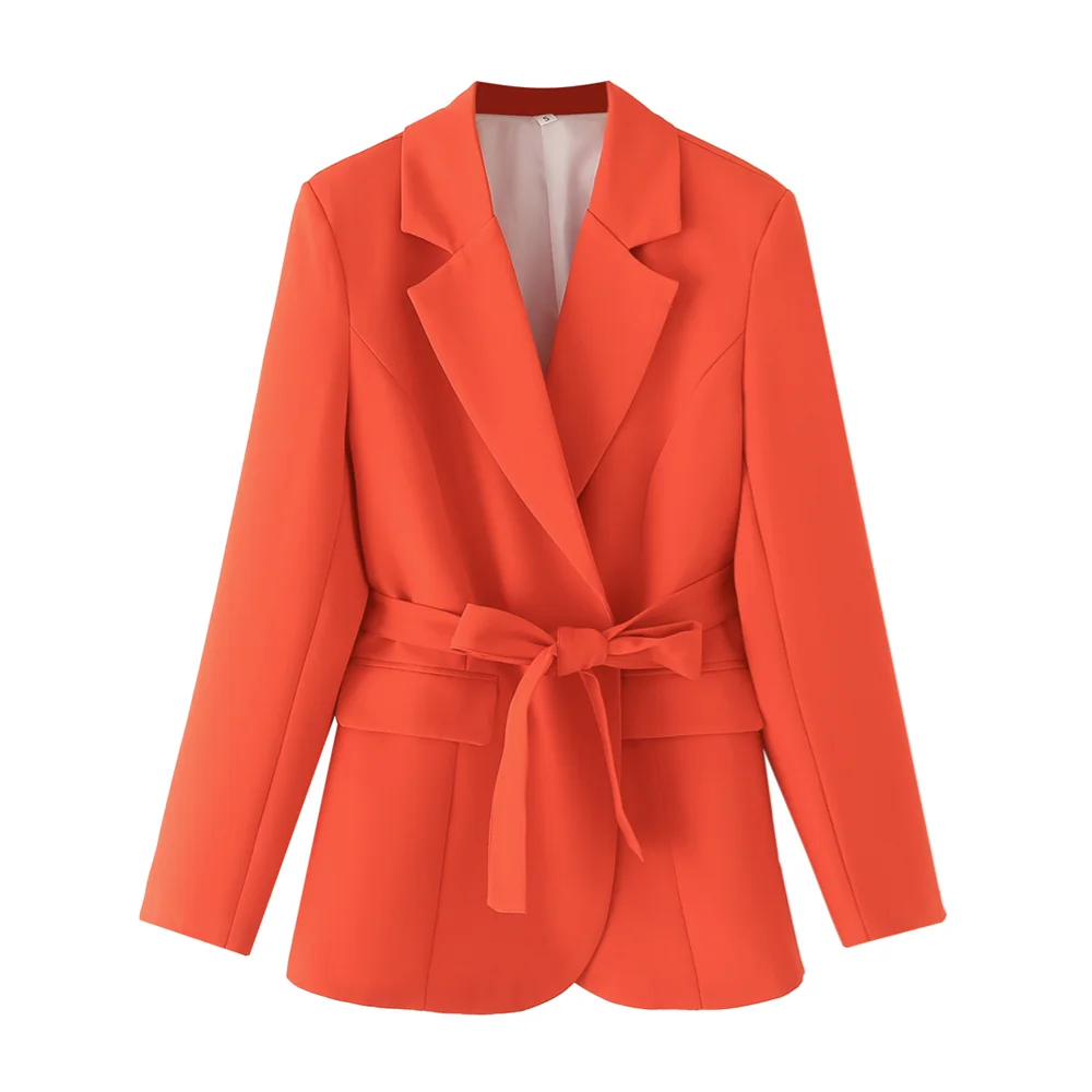 

PB&ZA2024 Autumn New Women's Fashion Commuter Versatile Casual Temperament Show Thin Belt Decoration Suit Coat