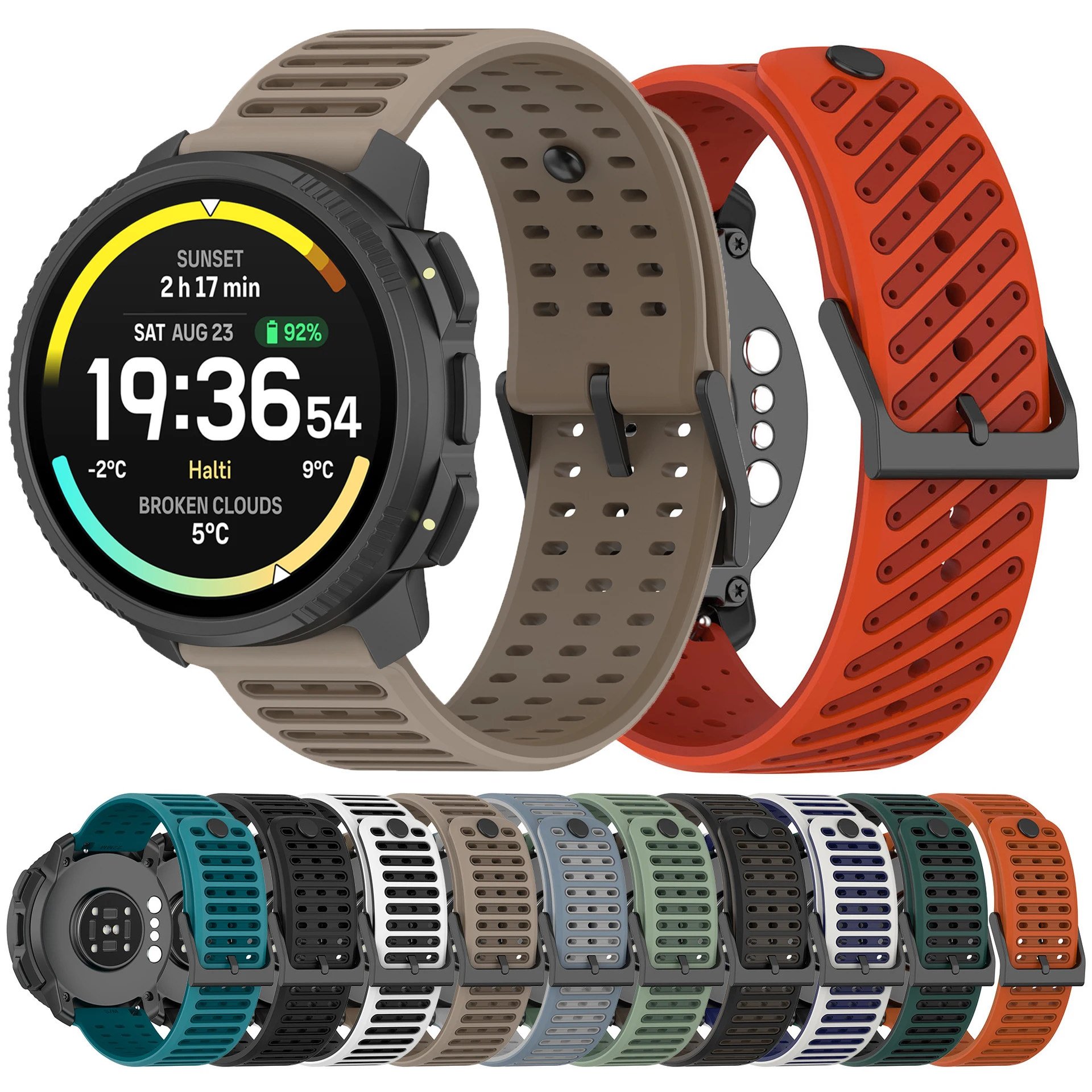 22 mm Silikonarmband für Suunto RACE 2/RACE/Vertical, Ersatz-Uhrenarmband für Suunto Vertical 2/5 9 Peak Pro, Armband