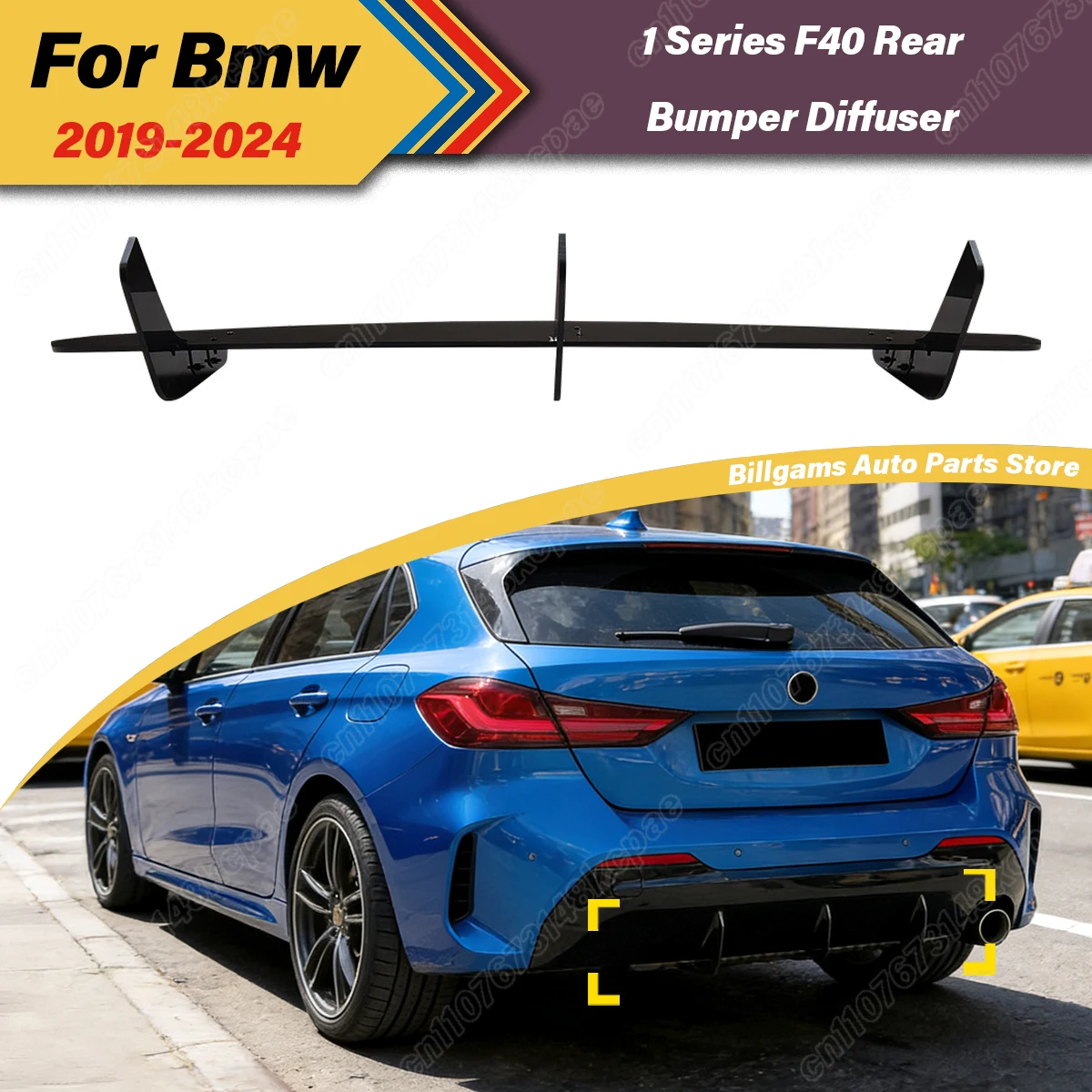

For BMW 1 Series F40 M Sport 2019 2020 2021 2022 2023 2024 Automobile Rear Bumper Spoiler Lip Fixed Wing Decoration Body Kit