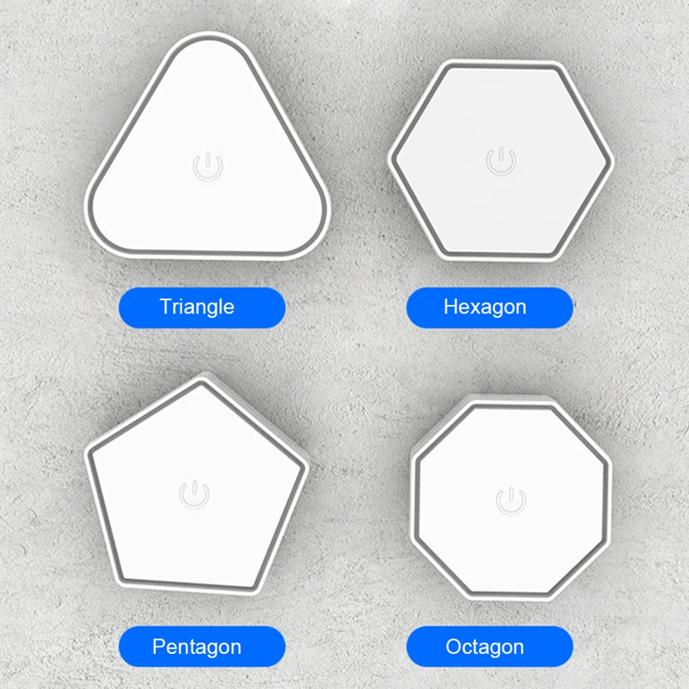 Luces hexagonales de 3 piezas, fuente de alimentación con batería remota, luces de pared hexagonales para dormitorio, paneles de pared de luz LED, regalo para niños