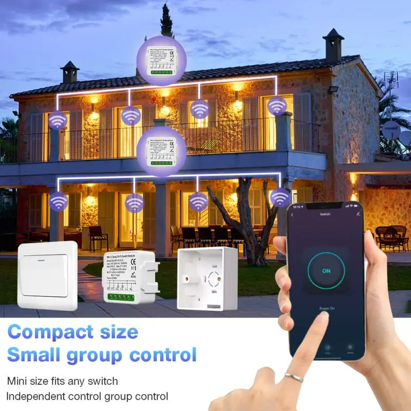 Tuya Smart Wifi Switch Module 1/2/3 Gang Mini Smart Breaker Smart Life Control Anywhere Works With Alexa Google Home Alice