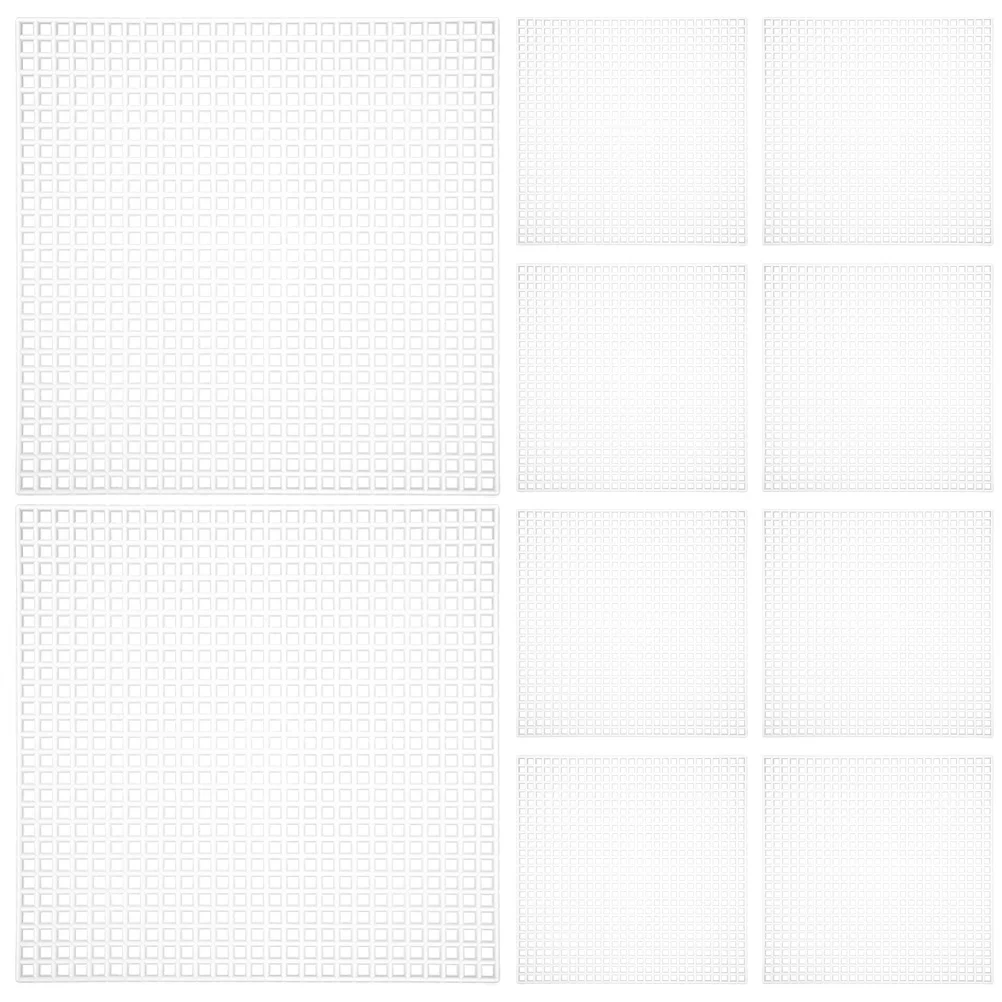 

10Pcs Plastic Mesh Canvas Sheets 20x20cm Clear Craft Grid Mat for Embroidery Cross Stitching DIY Sewing Supplies