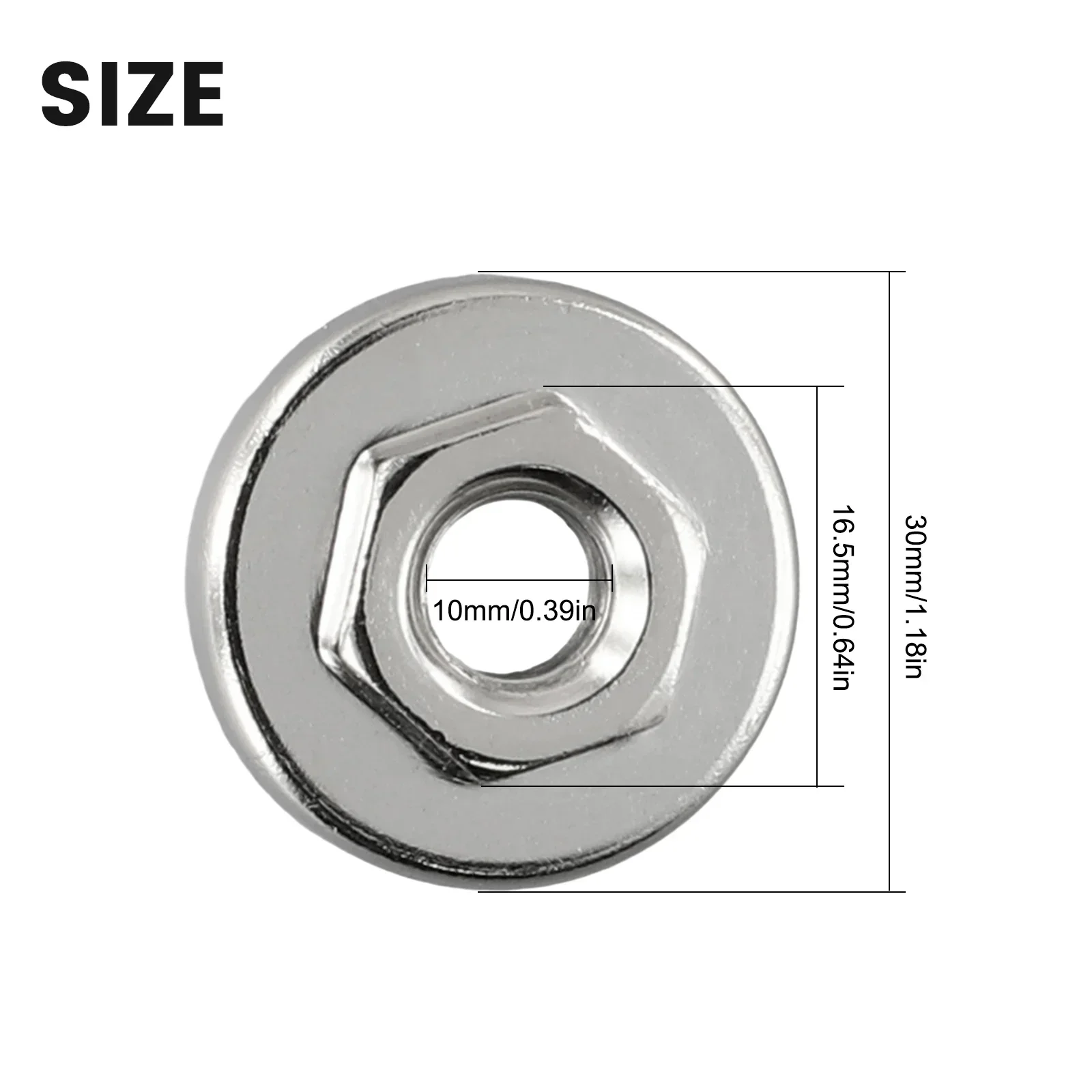 1 stks 30mm Haakse Slijper Chuck Vergrendelingsplaat Quick Clamp Rvs Zeskantmoer Set Gereedschap Voor 100 Type haakse Slijper Vervanging