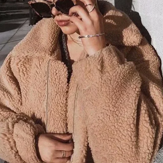 Autumn Winter loose Faux Fur Coat Women 2023 Casual Warm Zipper Fur Jacket Plush Overcoat Pocket Plus Size Teddy Coat Female