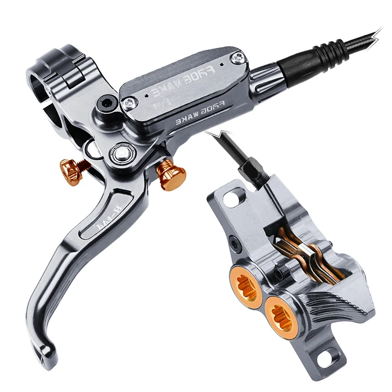 AliExpress JSHOU BIKE Frog Wake MTB Hydraulic Disc Brake Kit 4 Piston Front Rear Brake FV4 Aluminum Oil Pressure Calipers In-Line Levers Cycling Parts