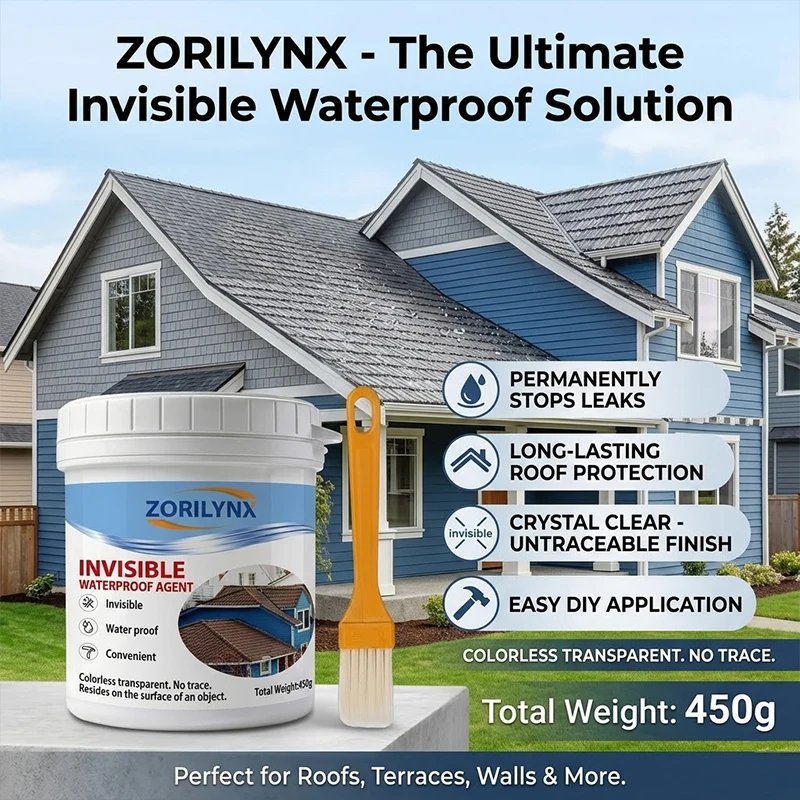 Clear Transparent Waterproof Glue Liquid Anti-Leak Sealant Coating for Tile Exterior Wall Roof Leakage Fix ZORILYNX 450g