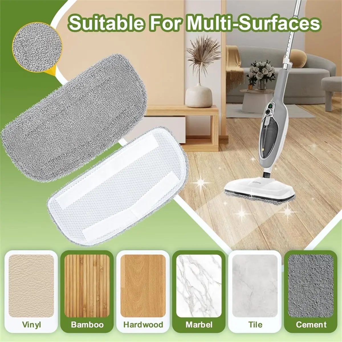 GorFanty GF-6610B/GF-6610, Neugo NE033/NE033M 및 Mxnsewr 스팀 청소기용 스팀 청소기 패드 6팩, 세척 가능한 극세사 천