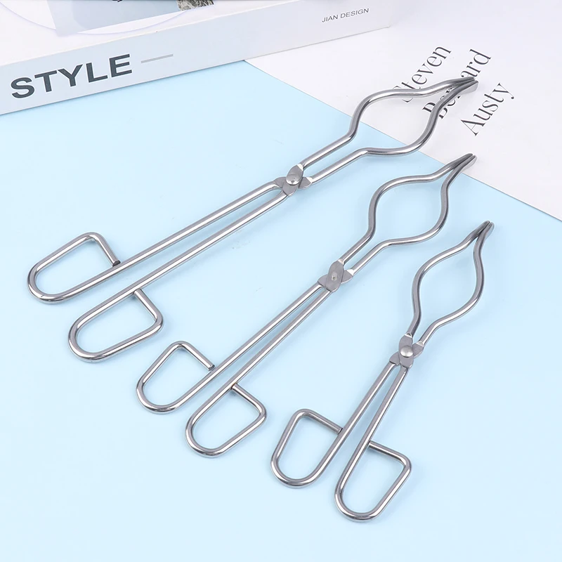 Professional 19/24/29CM Stainless Steel Crucible Tongs Graphite Melting Plier Holder Chrome Plated Beaker Clamps For Grabbing