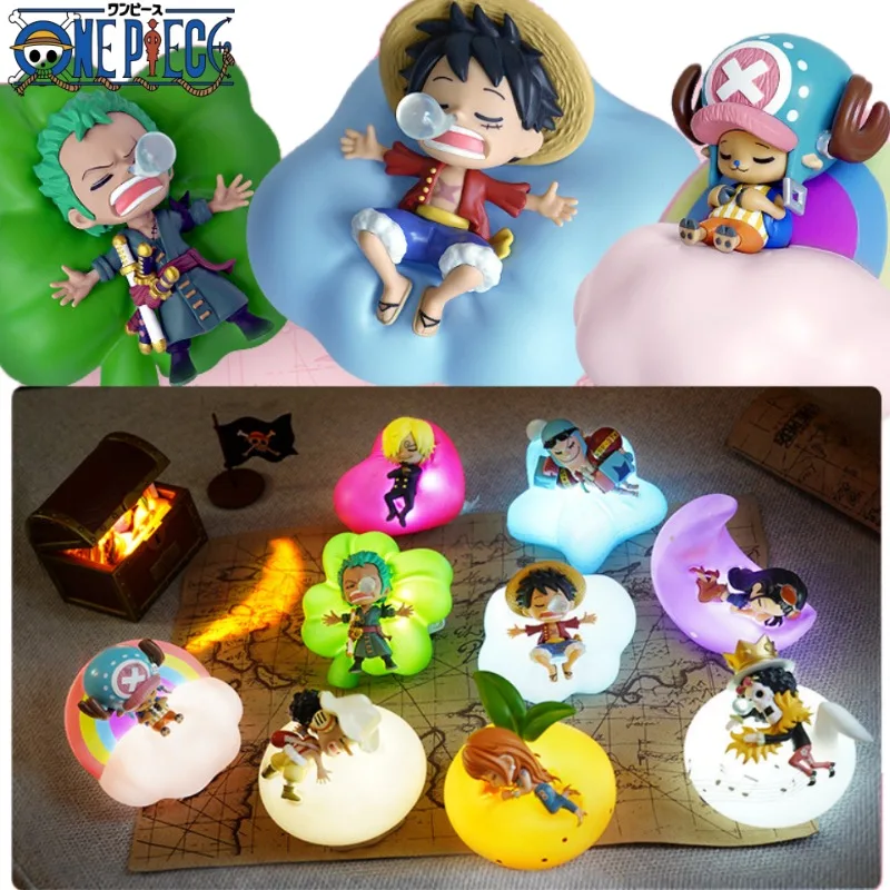 

One Piece Night Light Luffy Zolo Sanji Chopper Anime Character Sleeping Position Bedside Decorative Soft Light Children's Toys