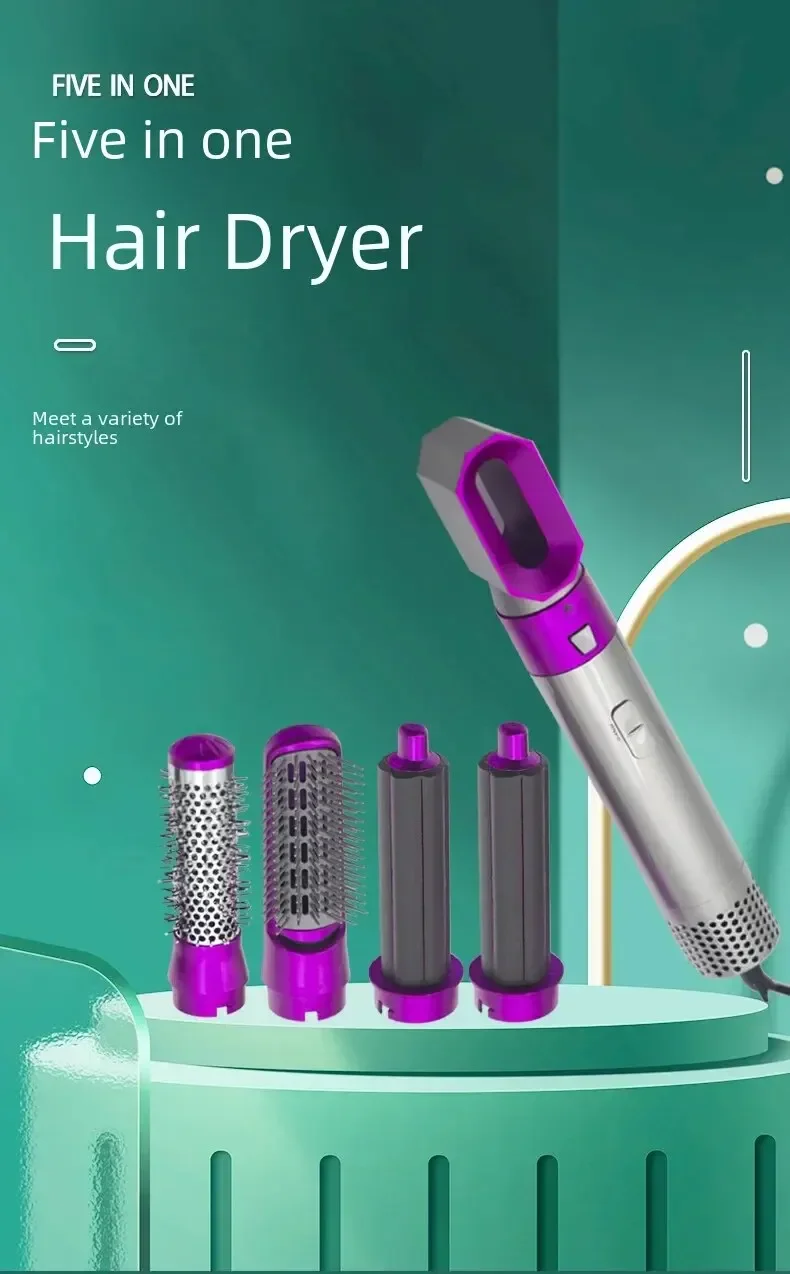 electric hair brush Hot Air Brush5in1 فرشاة شعرAutomatic Curling Iron Straight Curling Dual-use Home Appliancesفرشاة شعر لاسلكية