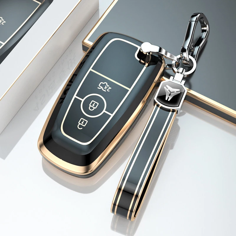 TPU Car Key Case Cover for Ford Edge Fusion Mustang Explorer F150 F250 F350 Ecosport Protector Holder Shell Accessories