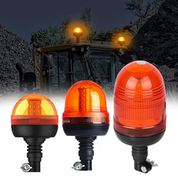 60 80 LED Beacon Warning Signal Light Tractor Amber for John Deere Rotating Flash Strobe Lamp Forestry with Base Bracket Pole