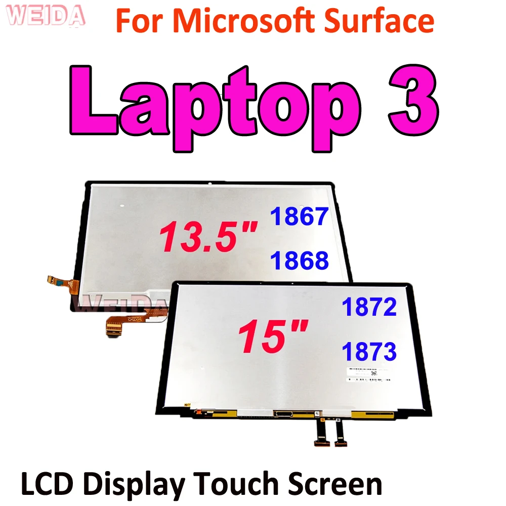 

13.5" 15" LCD For Microsoft Surface Laptop 3 LCD Display Touch Screen Assembly for Surface Laptop 3 1867 1868 1872 1873 LCD