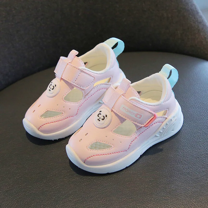 2024 Lente Nieuwe Baby Peuter Sleutelschoenen Baby Boy Coolname Sneaker Zachte Bodem Baby Meisje Sandalen Generatie Haar